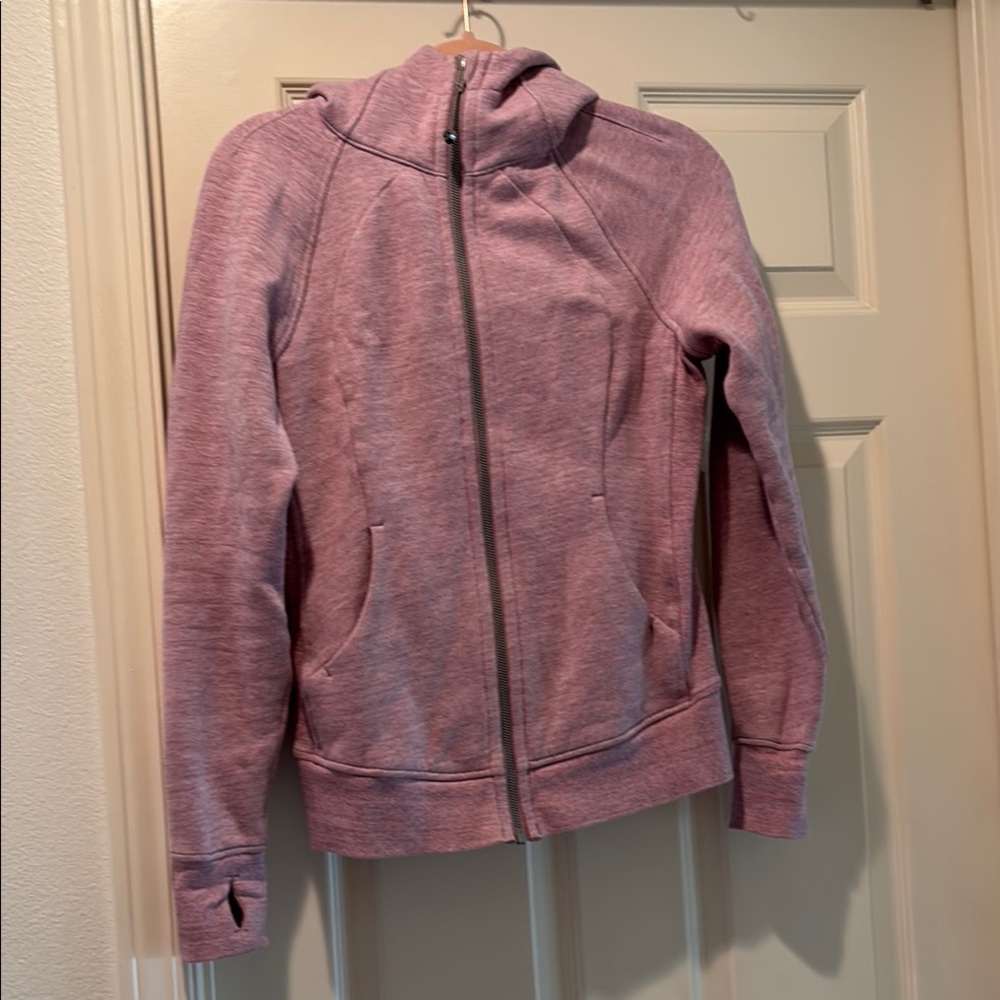 Lululemon Athletica heather Pink full zip Hoodie Sweatshirt